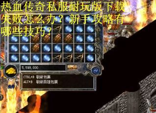 热血传奇私服耐玩版下载失败怎么办？新手攻略有哪些技巧？
